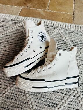 Converse Chuck Taylor All Star 70 Hi Plus Canvas Egret Black Hight Top Sneaker